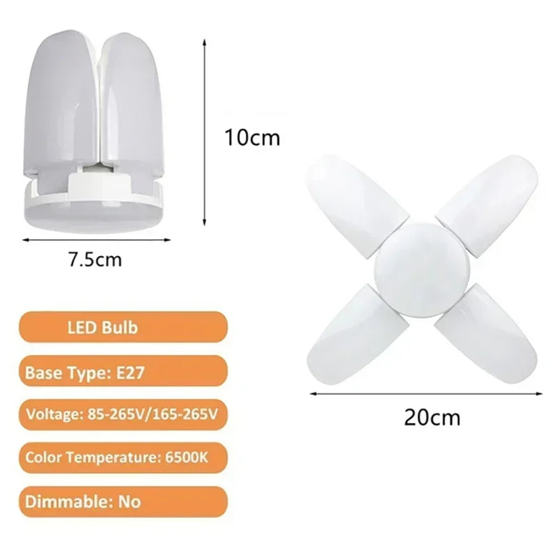 Bombilla LED Plegable 4 Cuchillas 6500K Sin Parpadeo
