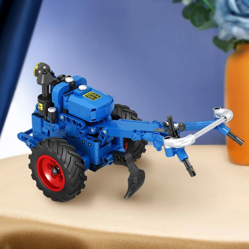 Serie de herramientas de simulación, conjunto de tractor de mano retro, bloques de construcción, detalles 1:10, restauración, diseños móviles, regalo nostálgico para niños