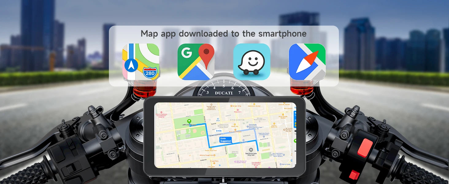 6,25 pulgadas portátil motocicleta inalámbrica Apple Carplay/Android Auto GPS navegador pantalla táctil Spedal CL871