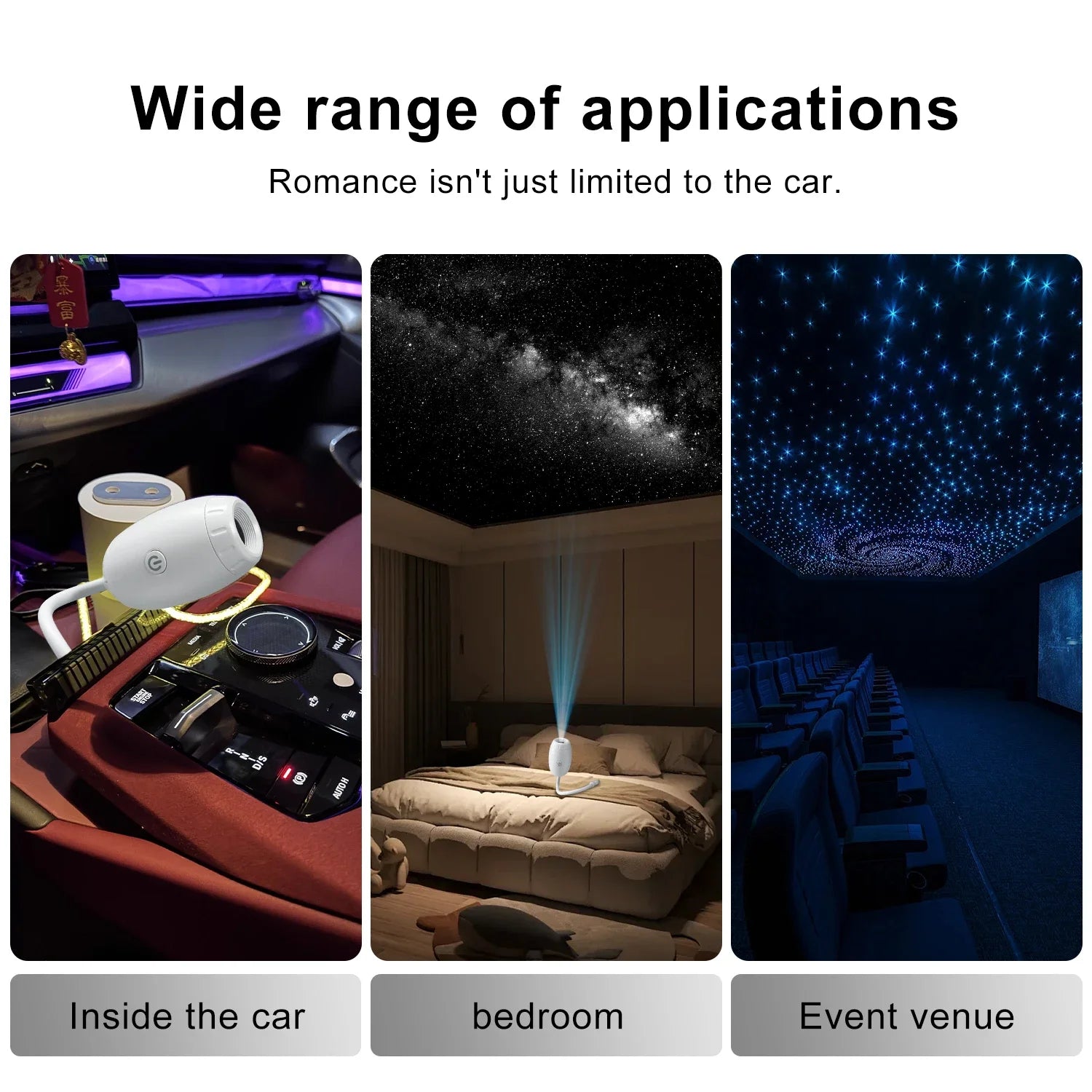 Nueva Luz Ambiental USB para Auto, Enfoque Ajustable, Atmósfera Romántica, Proyección de Múltiples Escenas, Gran Alcance, Decoración Interior