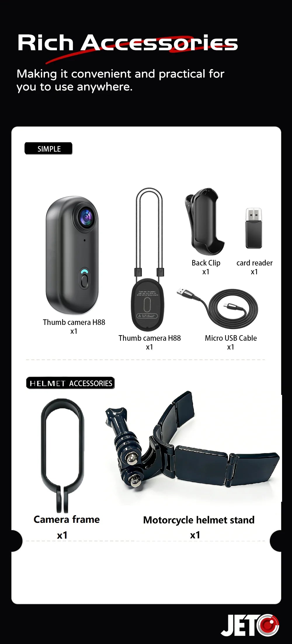Cámara de acción 4K WiFi POV mini deportiva para motocicleta y ciclismo