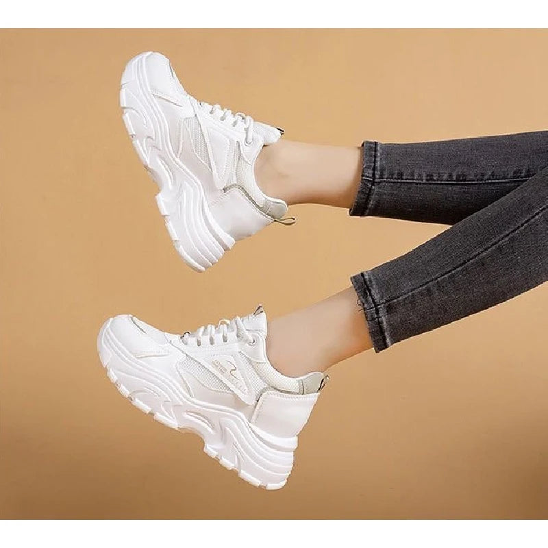 Zapatillas Deportivas para Mujer, Ligeras y Transpirables, con Plataforma, Estilo Chunky, con Malla, para Uso Diario y Senderismo
