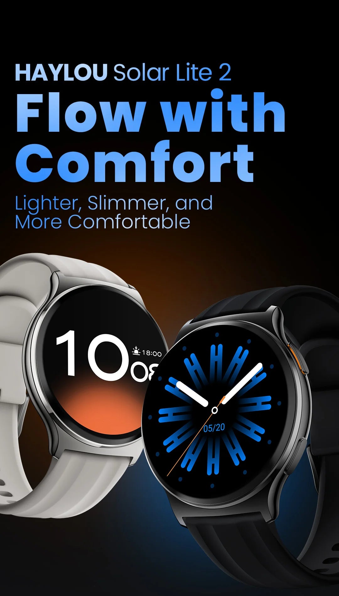 Reloj Inteligente Solar Lite 2 con AMOLED, Modos Deportivos y Llamadas