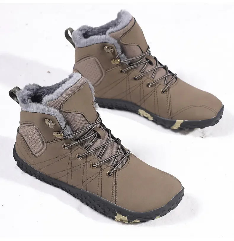 Botas de senderismo cálidas para hombre con forro polar y suela antideslizante