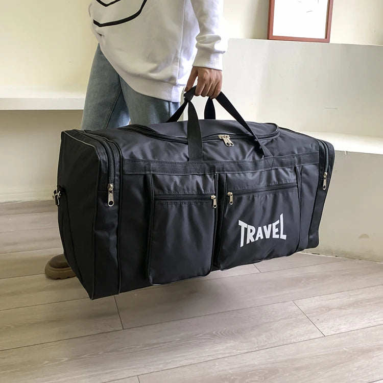 Bolsa de equipaje de viaje de gran capacidad: múltiples bolsillos, bolsa deportiva y fitness, cierre de cremallera, una bolsa para viajes al aire libre