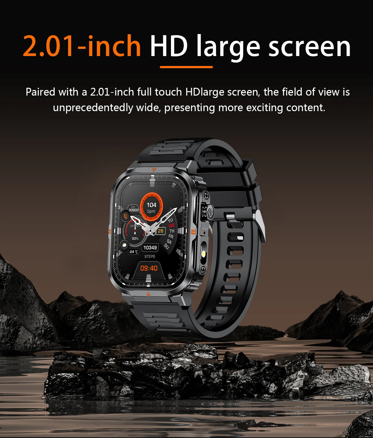 LIGE Reloj Inteligente Linterna LED Militar
