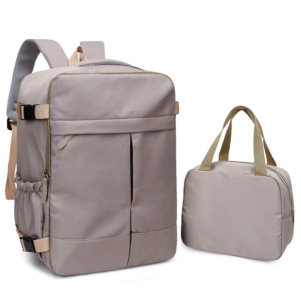2 Piezas 180 °     Conjunto de Mochila y Bolso Tote de Apertura Total, Equipaje de Mano de Gran Capacidad Aprobado por Aerolíneas para Viajes y Uso Diario