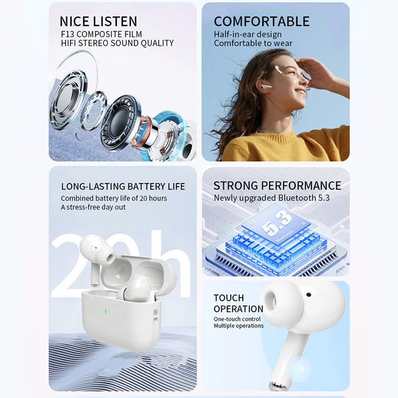 Auriculares Bluetooth TWS HiFi con Micrófono y Estuche de Carga