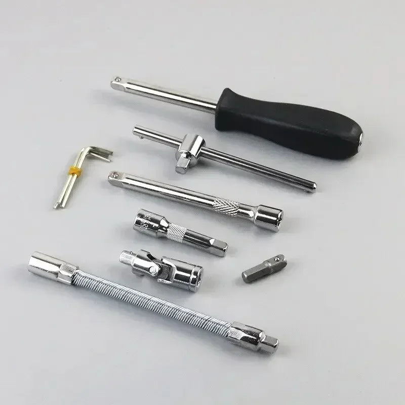 Juego de llaves de trinquete, herramienta de reparación de automóviles, llave de trinquete, destornillador, Kit profesional de metalurgia, 46 Uds.