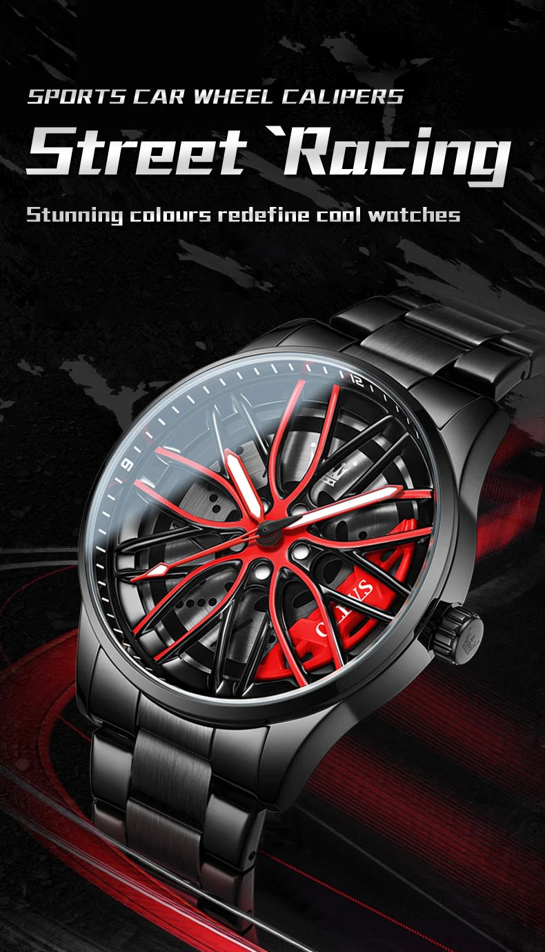 Reloj de Cuarzo OLEVS 9937 para Hombre con Esfera Giratoria de Acero