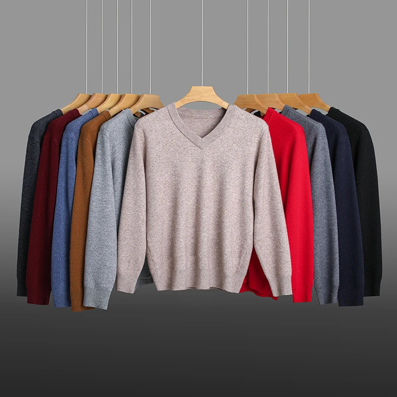 Suéter de Punto Grueso Antipilling para Hombre - Cuello en V