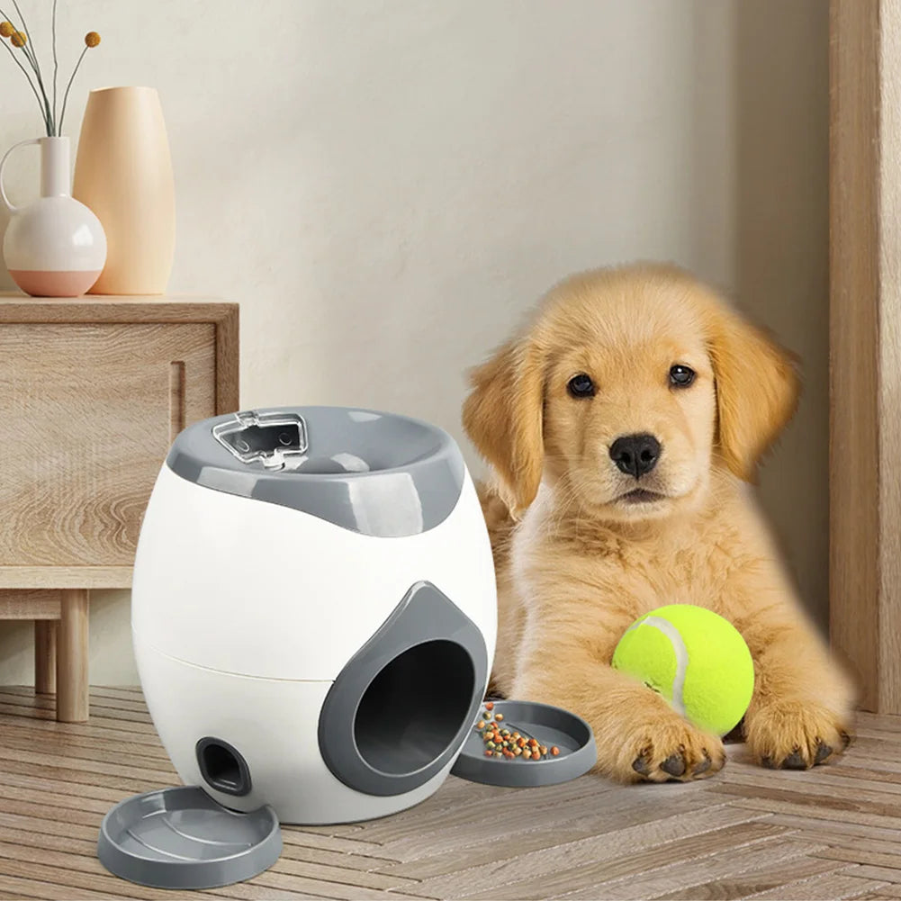 Lanzador automático de pelotas para perros, alimentador para mascotas, divertido lanzamiento inteligente, máquina de pelotas de tenis para perros pequeños y medianos, suministros