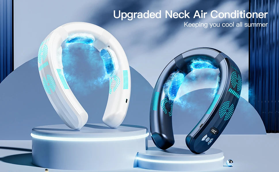 Nuevo Aire Acondicionado Portátil 2026, Recargable por USB, 3 Niveles de Refrigeración, Ventilador de Cuello Silencioso, 6000mAh, Enfriador de Verano para Exteriores