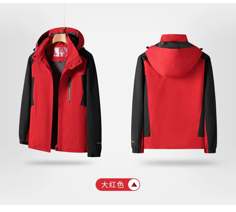 Chaqueta de senderismo impermeable para hombre, cortavientos a prueba de viento de gran tamaño, Camping, caza, correr, senderismo, pesca, abrigo para hombre al aire libre