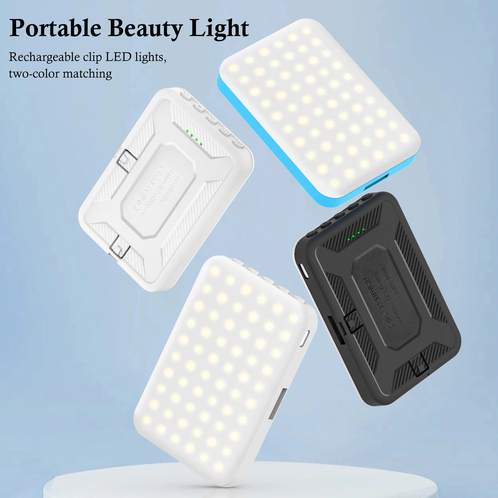 Nueva luz para selfies, 60 luces LED para teléfono, luz de relleno, 7 modos de salida, Kit de lámpara de vídeo regulable 2500K-6500K, Panel de luz bicolor CRI 97+