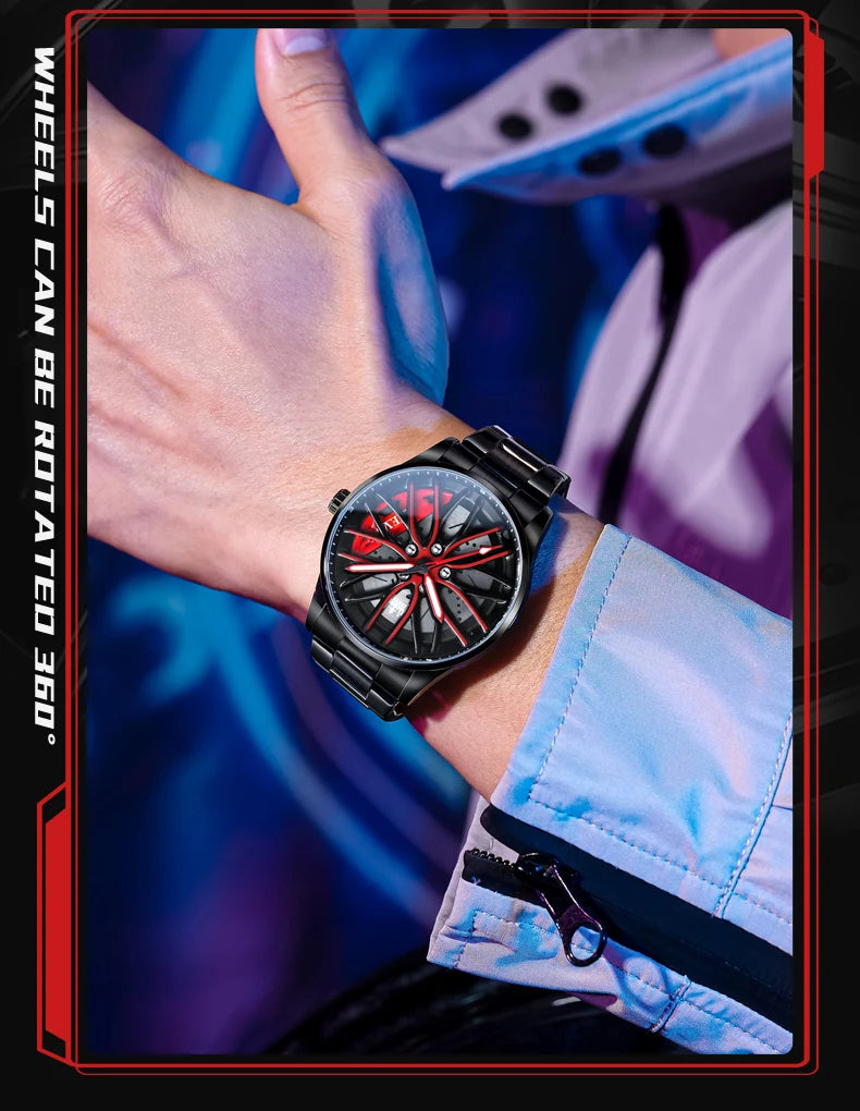 Reloj de Cuarzo OLEVS 9937 para Hombre con Esfera Giratoria de Acero