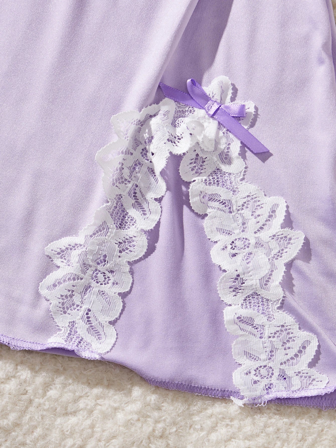 Camisón de Encaje con Lazo para Mujer, Lencería Babydoll
