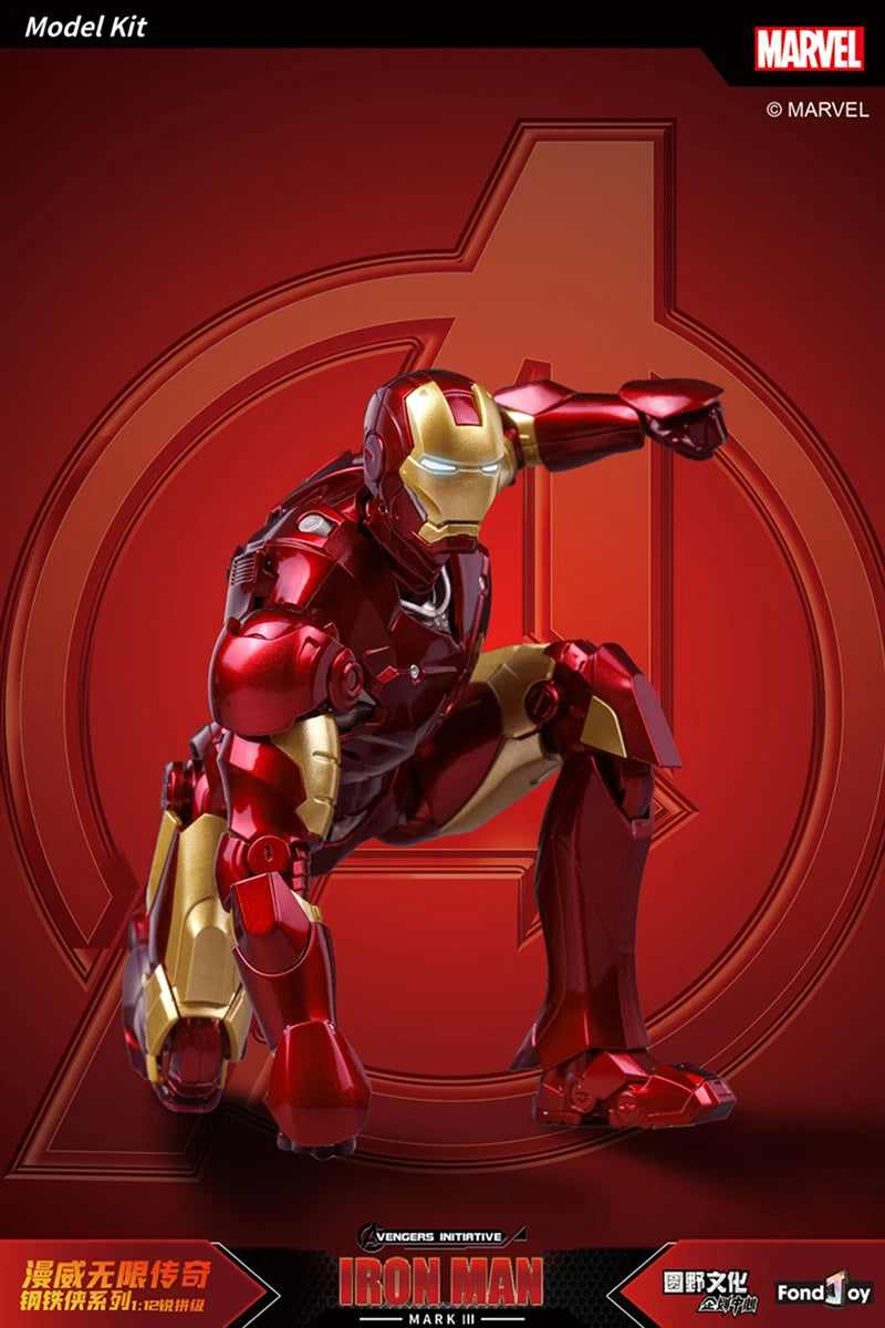 Caliente Fondjoy Marvel IronMan MK3 ensamblar juguetes Iron Man modelo 15cm Material ABS 1/12 escala figuras de acción juguetes niño regalos de cumpleaños