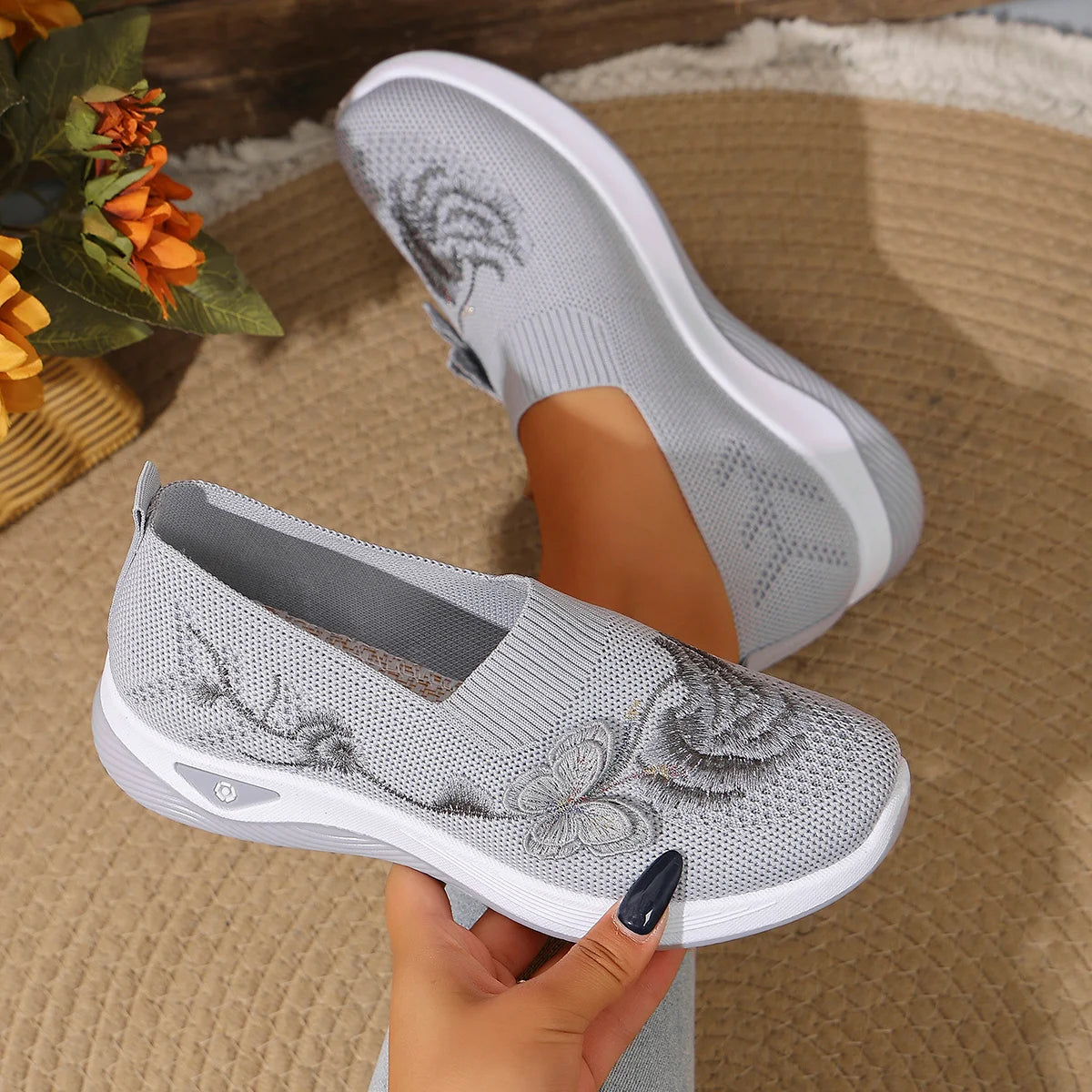 Zapatillas Deportivas de Punto Ligeras y Duraderas para Mujer, Microfibra Transpirable, Primavera Verano, para Uso Diario, Caminar al Aire Libre, Casual