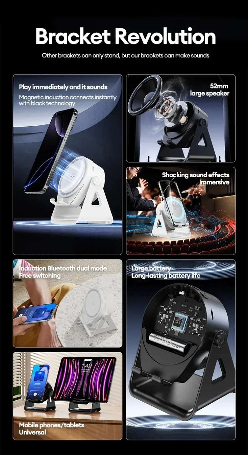Cargador Inalámbrico 5 en 1 con Parlante Bluetooth