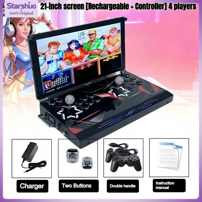 Consola de juegos para el hogar con pantalla grande de 21 pulgadas, juegos integrados de lucha para dos jugadores, sin retraso, consola de juegos Arcade Street Fighter, novedad de 2026