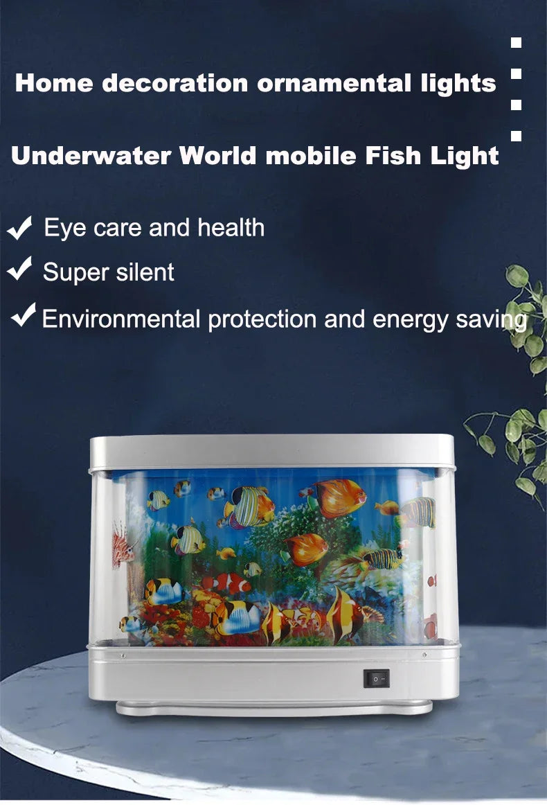 Lámparas de tanque de peces tropicales, decoración de acuario Artificial, océano Virtual en movimiento, luz nocturna para niños, regalo de Halloween y Navidad, juguete