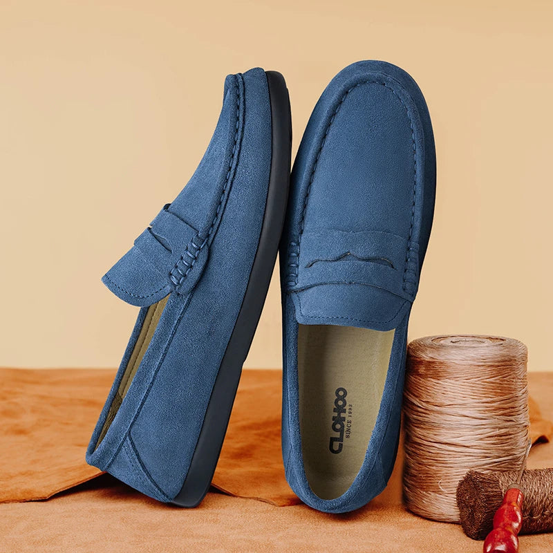 Mocasines de gamuza para hombre sin cordones, cómodos para uso diario