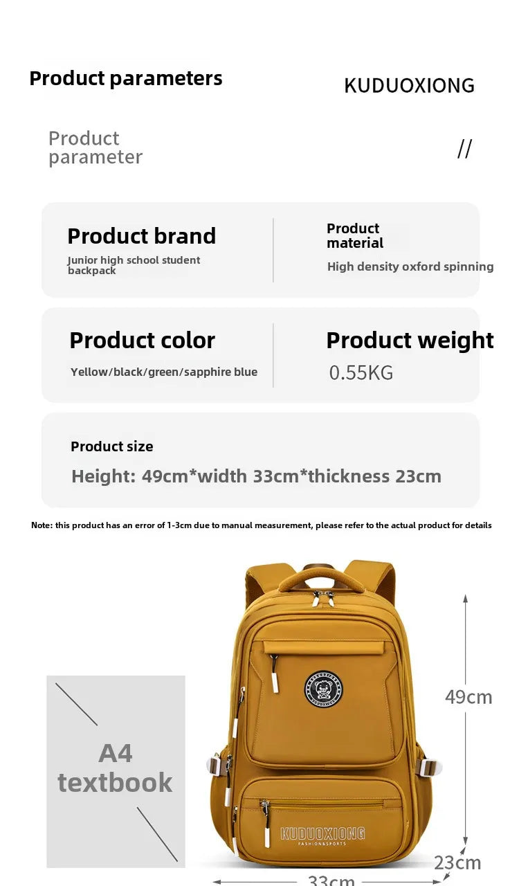 Mochila Deportiva Escolar de Gran Capacidad para Estudiantes