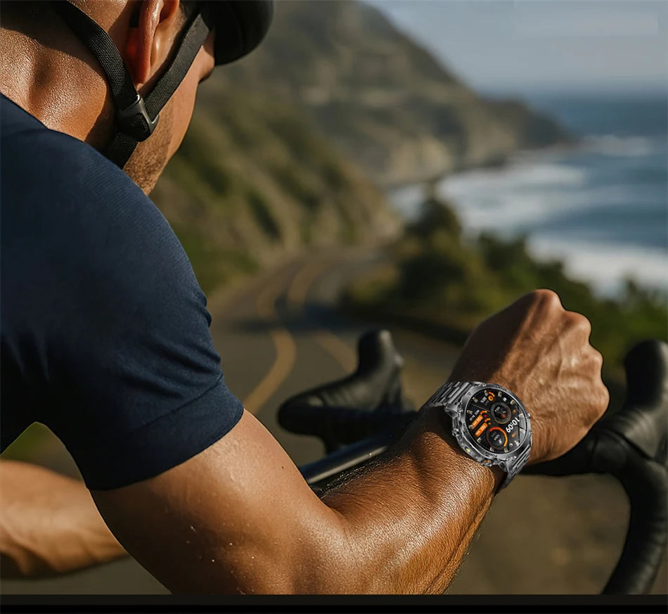 Reloj Inteligente Militar con Linterna Bluetooth 2026