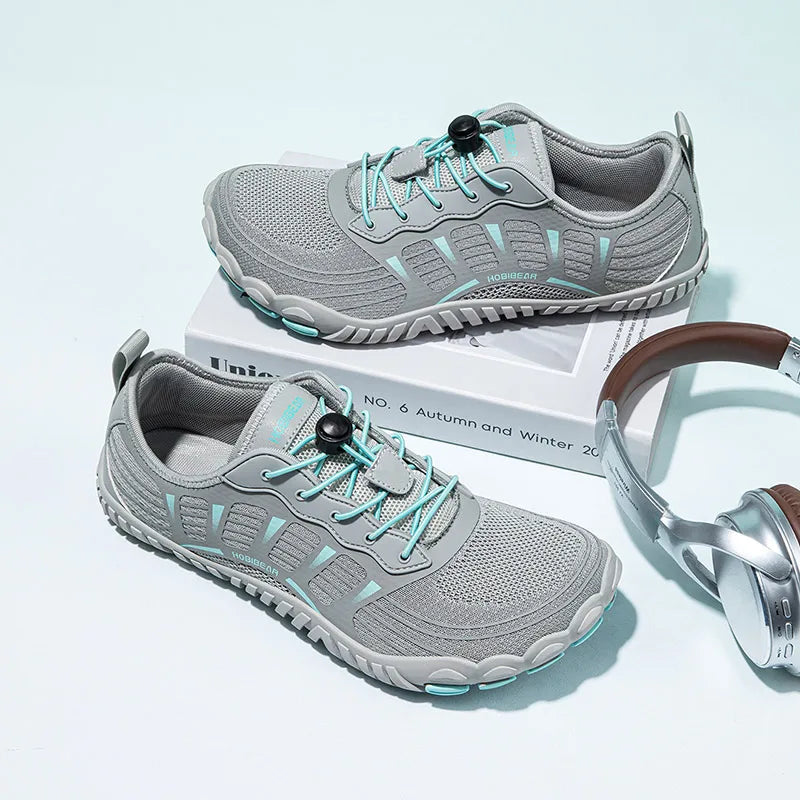 HOBIBEAR Zapatos descalzos para hombre y mujer, zapatillas de deporte con banda elástica transpirable y punta ancha, zapatos informales para caminar en la playa
