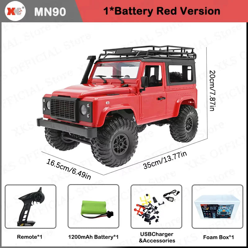 MN MN99S MN78 MN98 MN99 D90 1/12 RC coche 2,4G Control remoto 4X4 todoterreno luz LED 4WD escalada RC camión coche de juguete regalo para niño