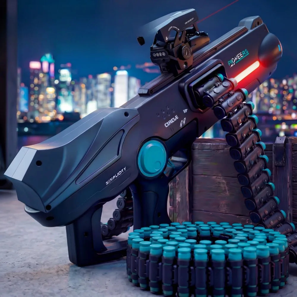 Pistola de Juguete de Doble Modo Eléctrico y Manual con Balas Suaves, Lanzador de Dardos de Espuma, Juguete para Exteriores, Regalo de Cumpleaños Ideal para Niños