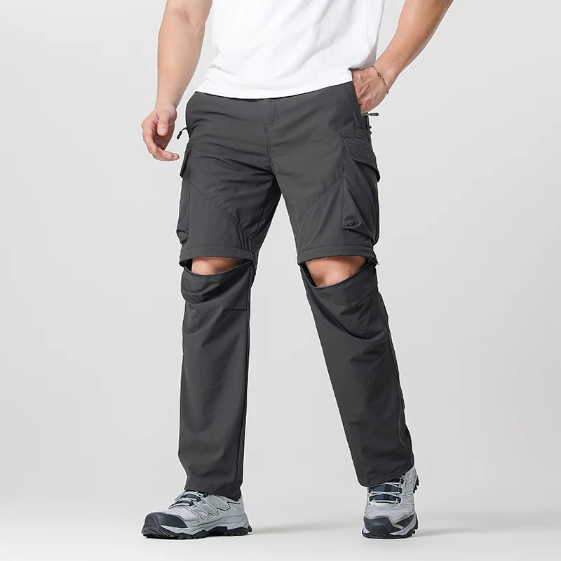 Pantalones convertibles de senderismo tipo cargo para hombre, impermeables, de secado rápido, livianos, con cremallera extraíble, perfectos para aventuras al aire libre, pesca y camping, equipo de senderismo versátil para