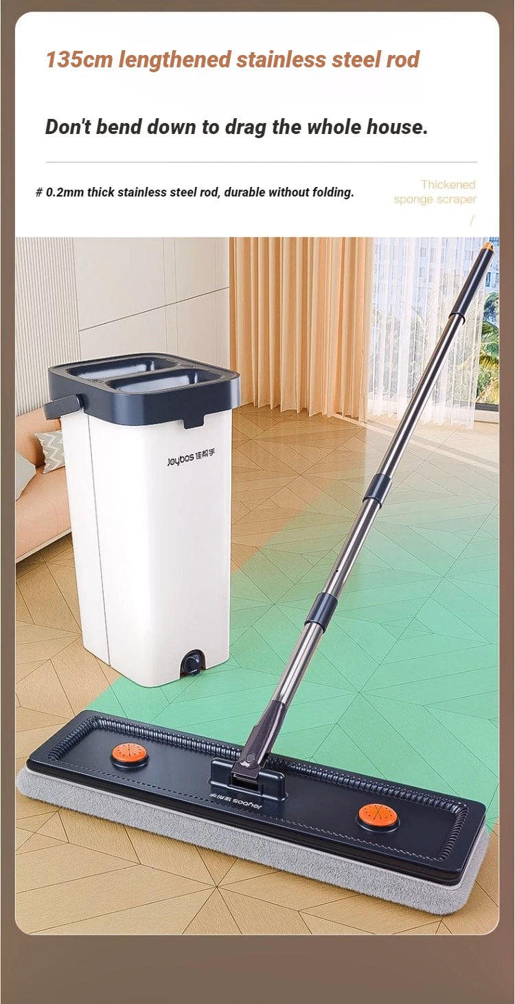 Fregona giratoria JOYBOS con cubo y cabezal de microfibra de 33 cm