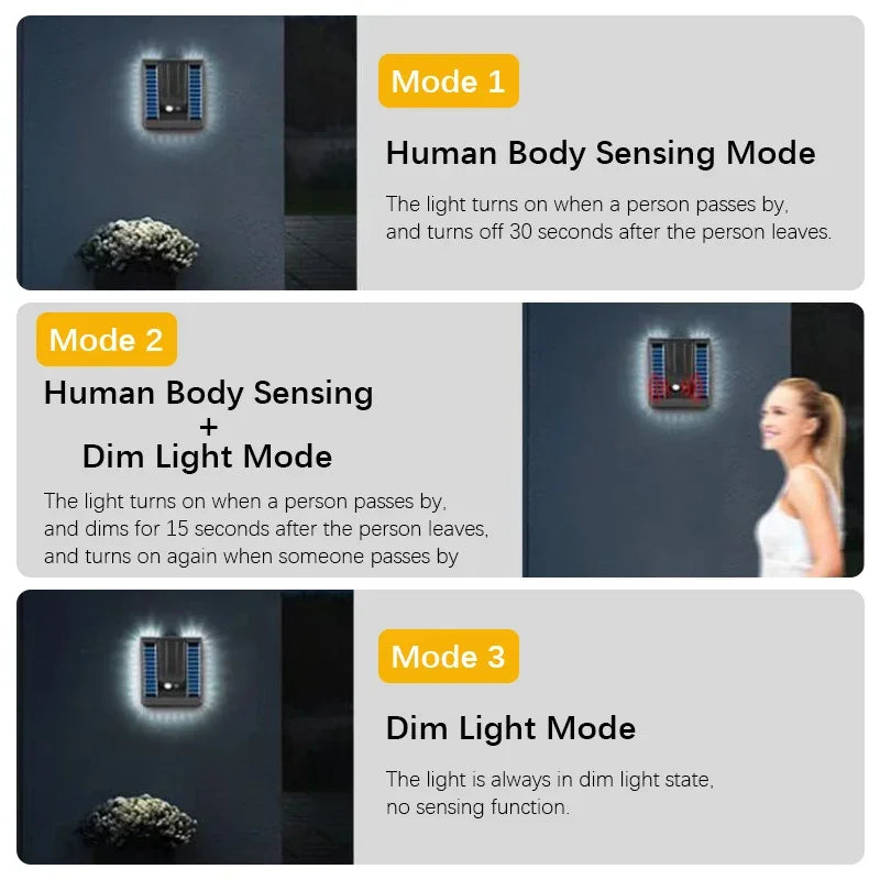 Lámpara Solar de Jardín LED con Sensor de Movimiento