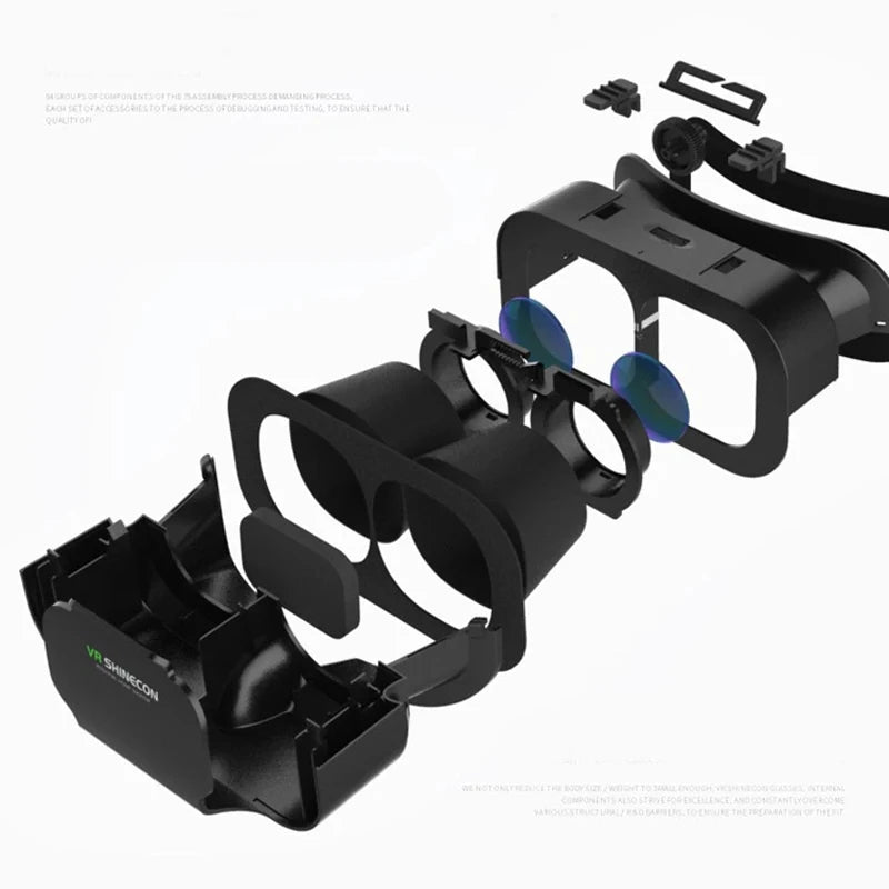 Gafas Shinecon 3D VR, gafas Viar de realidad Virtual, dispositivos de auriculares, lentes de casco inteligentes para teléfono móvil, visor de teléfonos inteligentes