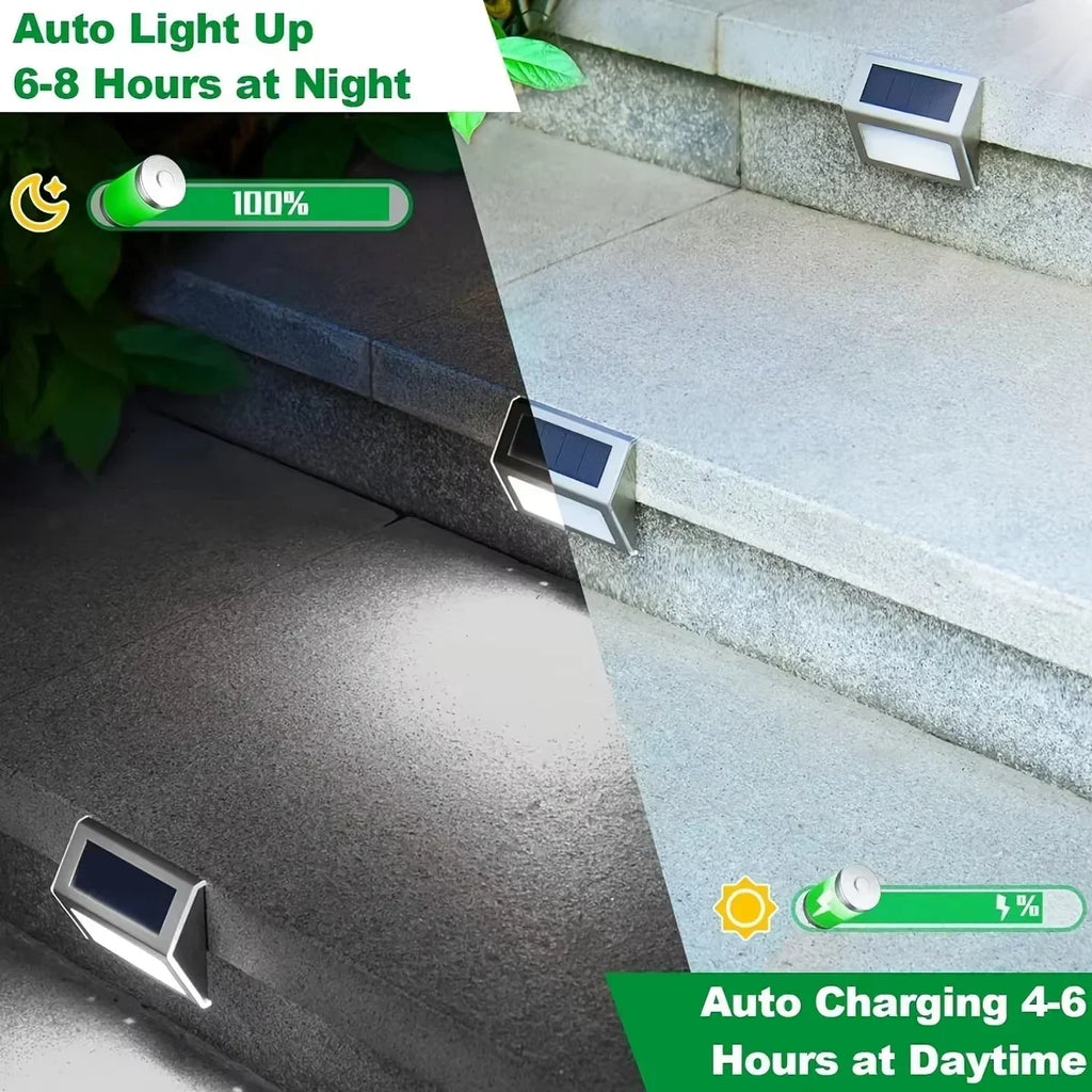Luz de Paso Solar LED de Acero Inoxidable para Jardín