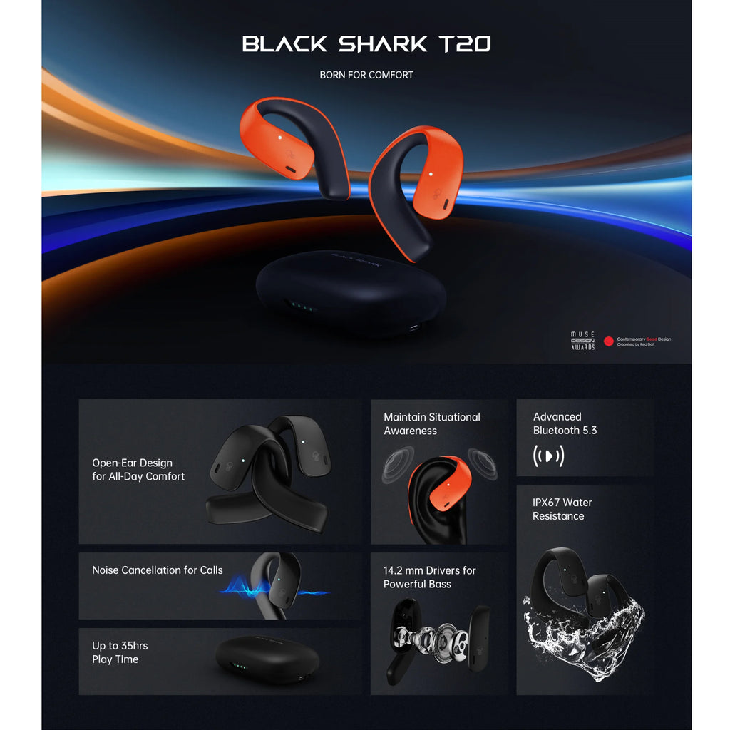 Black Shark T20 Auriculares Bluetooth 5.3 IPX67
