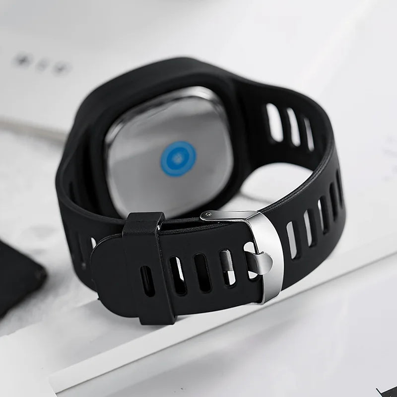 Reloj de Cuarzo Cuadrado para Mujer, Correa Silicona