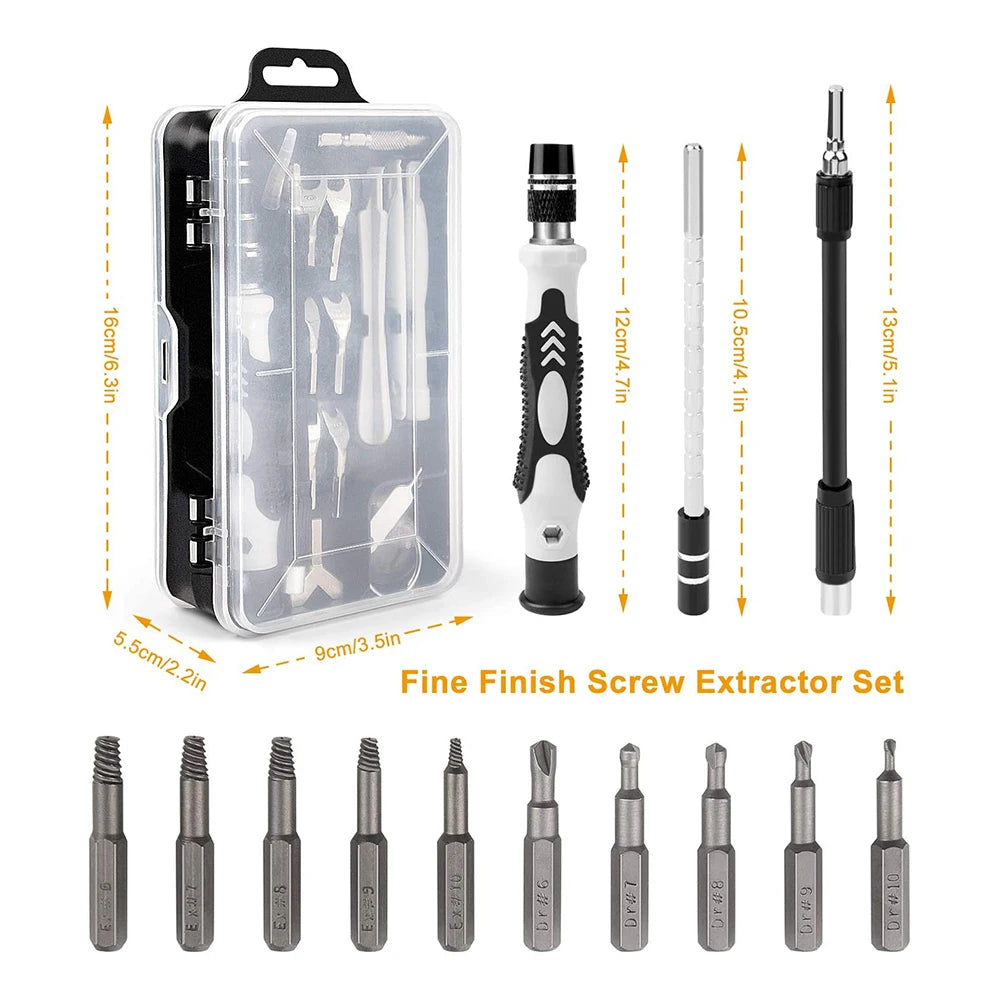 Juego de destornilladores 25/115/135/140 en 1, Kit de puntas de tornillo Phillips Torx magnético con llave removedora eléctrica, herramientas de reparación de teléfono y PC
