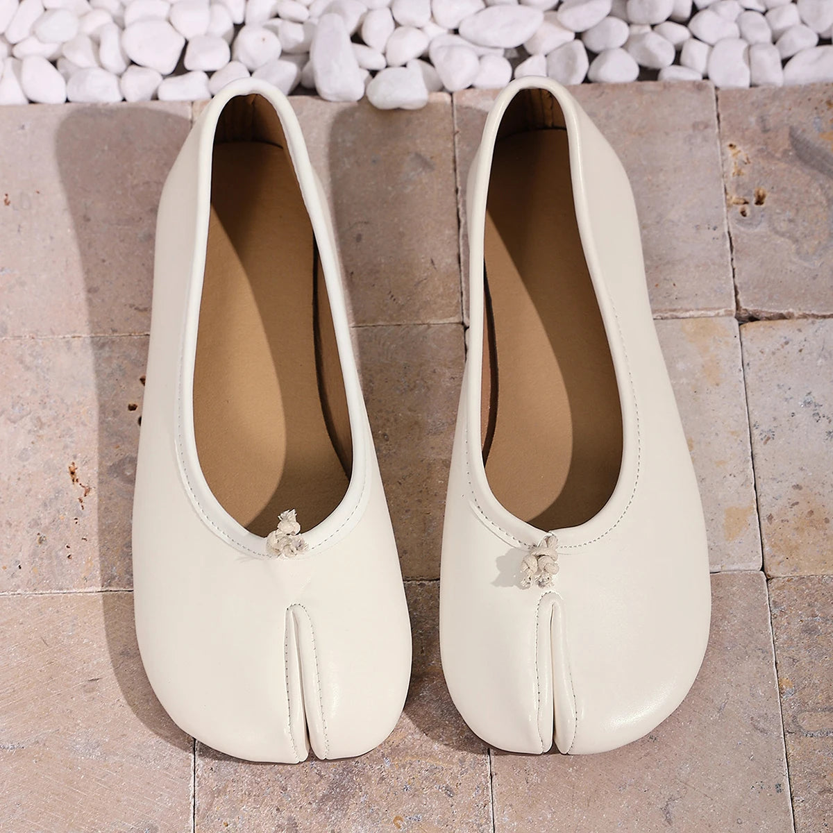 Nuevas Zapatillas Planas Tabi con Punta Dividida para Mujer, Zapatos de Ballet de Piel Sintética Suave, Zapatos Planos Cómodos para Uso Diario Informal para Damas