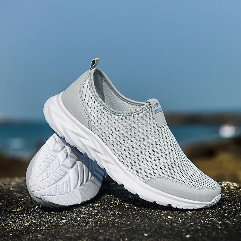 YRZL, zapatillas de deporte para hombre, zapatos informales de malla transpirable para mujer, mocasines antideslizantes de talla grande para exteriores, zapatos de tenis ligeros para caminar para hombre