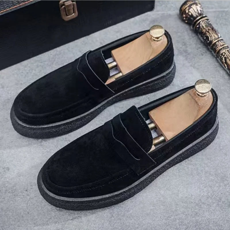 Mocasines con plataforma a la moda para hombre, zapatos informales cómodos para hombre, zapatillas ligeras sin cordones para caminar, zapatos planos transpirables para conducir