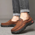 Mocasines de cuero genuino para hombre con suela gruesa antideslizante
