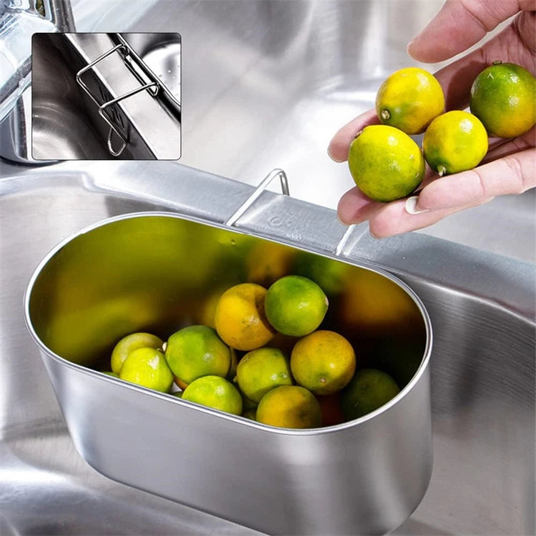 LMETJMA-colador de drenaje para fregadero de acero inoxidable, cesta de cocina, recogedor de alimentos, colador de frutas y verduras para filtro de residuos de cocina JT243