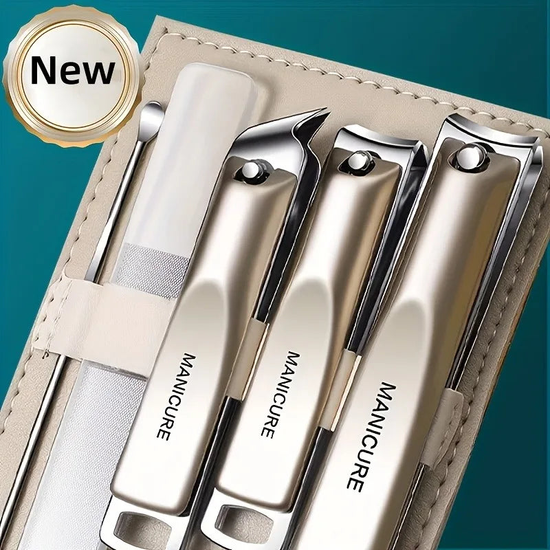 Set Profesional de Manicura y Pedicura de 5 Piezas con Caja de Almacenamiento Portátil, Herramientas Completas para el Cuidado de las Uñas para el Hogar y Viajes
