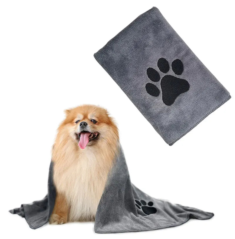 Toalla de baño de microfibra para mascotas, 35x75cm/50x100cm, bordada, súper suave, absorbente, para gatos y perros, suministros de aseo