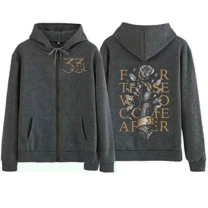 Sudadera Clair Obscur Expedition 33 con Cremallera, Vintage, Unisex