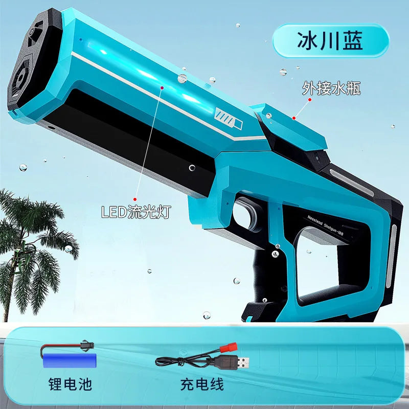 Pistolas de agua eléctricas para adultos, potente chorro de agua, succión automática, pistolas de agua, juguete de playa para verano, regalo para niños