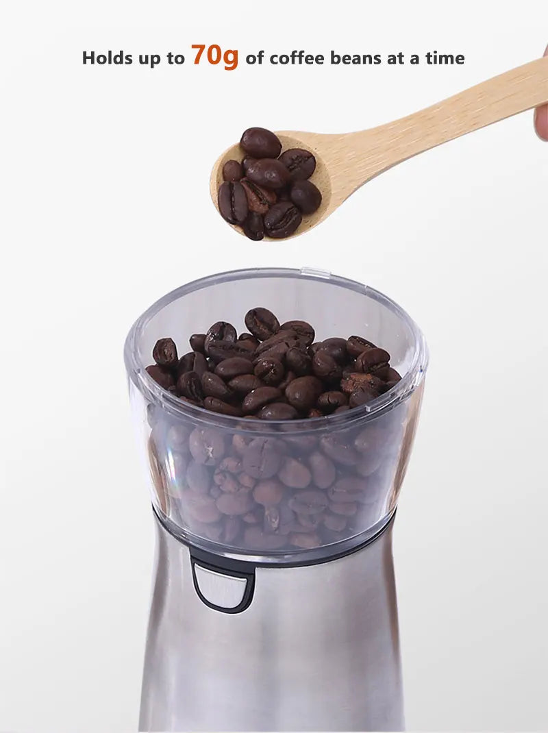 Molinillo de granos de café eléctrico recargable por USB, máquina de molino de café Manual de acero inoxidable, molinillos de granos, accesorios de cocina